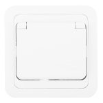 Розетка Makel Mimoza встраиваемая белая с крышкой (12029)