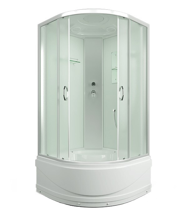 original-28084.jpg Душевая кабина Erlit Comfort 90х90х215 см стекло матовое 4 мм с высоким поддоном полукруг — изображение 1