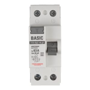 УЗО EKF Basic ВДТ-40 63А 1P+N тип AC 30 мА 4,5 кА (elcb-2-63-30e-sim)