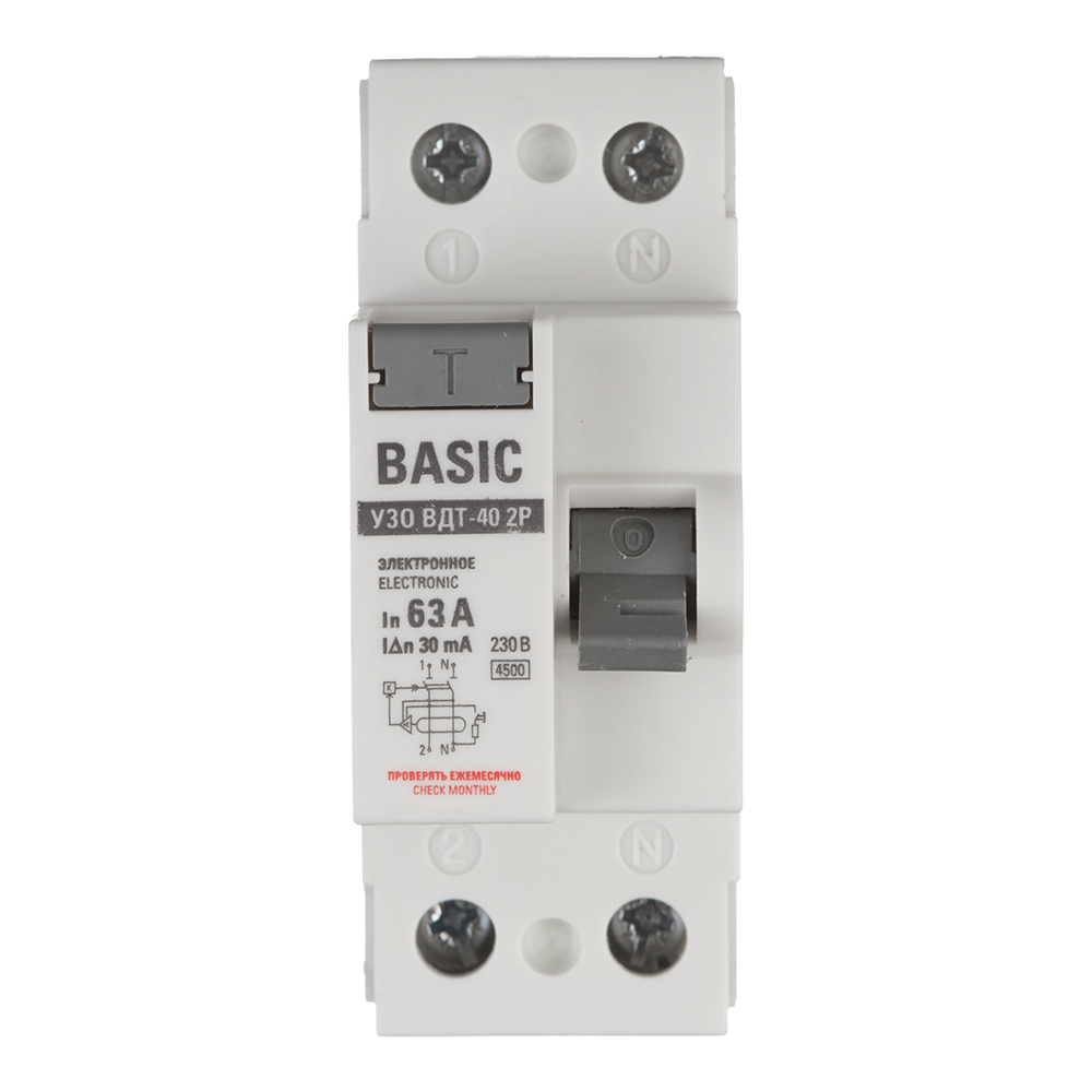 original-28175.jpg УЗО EKF Basic ВДТ-40 63А 1P+N тип AC 30 мА 4,5 кА (elcb-2-63-30e-sim) — изображение 1