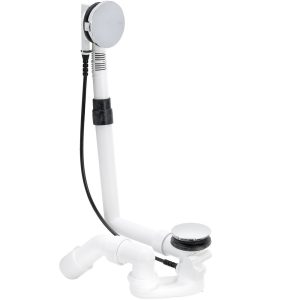 Сифон для ванны Viega Multiplex Visign 1 1/2x50 мм регулируемый полуавтомат с выпуском d70 мм с переливом с соединением 40/50 мм (101909)