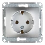 Розетка Systeme Electric Glossa встраиваемая алюминий (GSL000343)