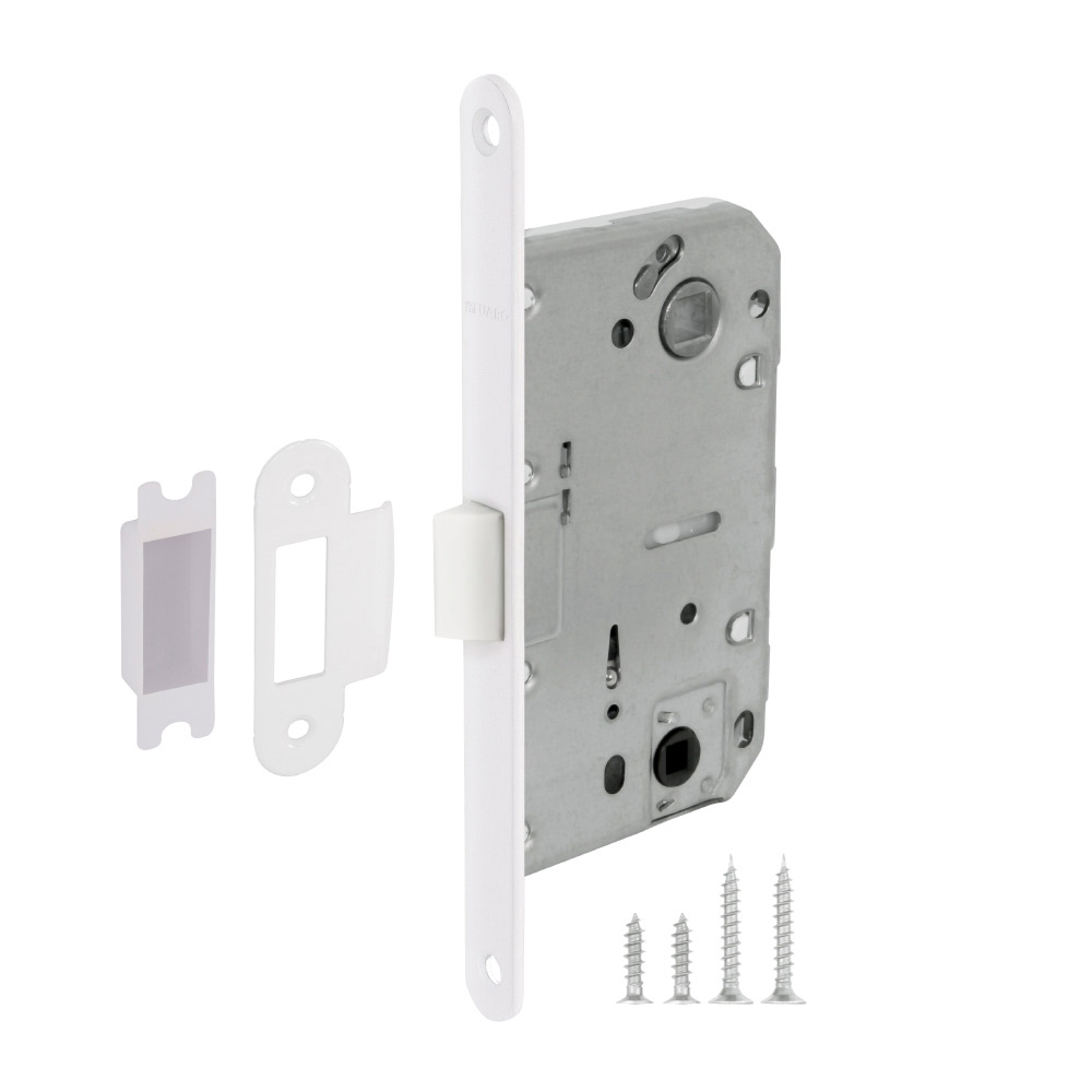 original-28460.jpg Замок врезной Fuaro Plastic P96WC-50 для межкомнатной двери под фиксатор белый — изображение 1