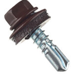 Саморезы кровельные с буром 19х5,5 мм металл-металл коричневые RAL 8017 Daxmer (250 шт.)