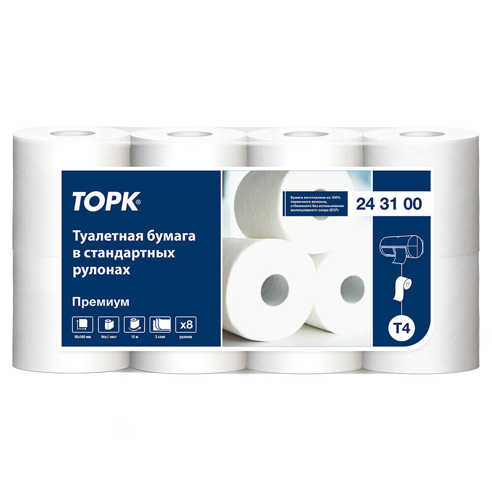 original-28505.jpg Туалетная бумага Tork Premium в стандартных рулонах 15 м (8 шт.) — изображение 1