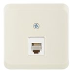 Розетка телефонная Systeme Electric Этюд накладная кремовая (TELA-001K)