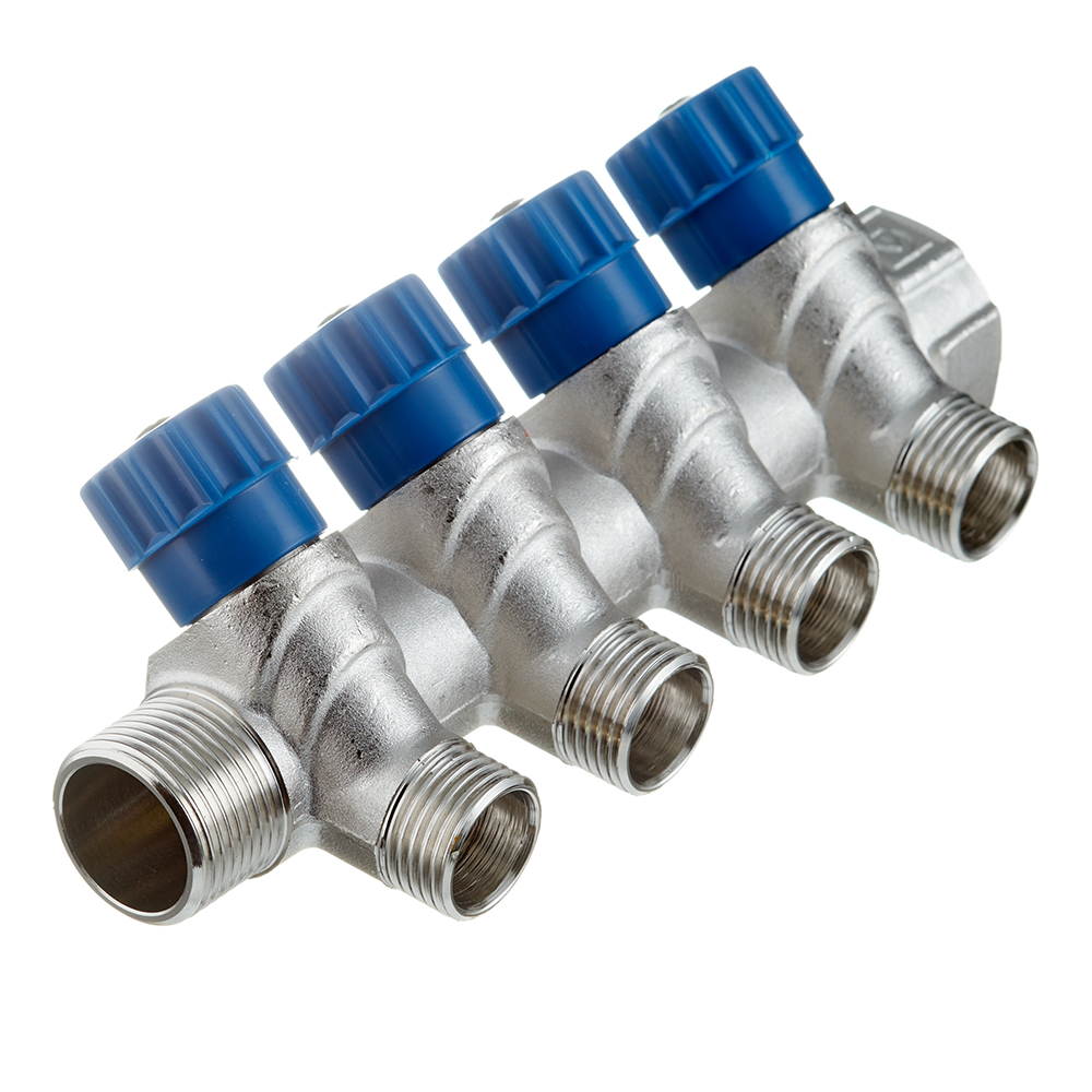 original-29256.jpg Коллектор Valtec 3/4 ВР(г) х 4 выхода 1/2 НР(ш) х 3/4 НР(ш) регулируемый (VTc.560.N.0504) — изображение 1