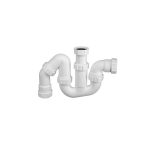 Сифон для мойки McAlpine 1 1/2х40 мм без выпуска с тройным отводом с соединением 40 мм (5395)