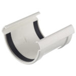 Соединение желоба Docke Lux пластиковое d140 мм пломбир RAL 9003