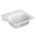 Мойка для кухни 50х50х16 см подвесная с кронштейнами эмалированная (1701)