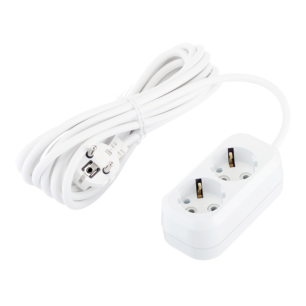 original-30082.jpg Удлинитель Makel 2 розетки 5 м ПВС 3х1 кв.мм 16 А 2,2 кВт белый (MGP114) — изображение 1