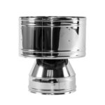 Дефлектор d115 мм на расширителе зеркальный без изоляции AISI 304