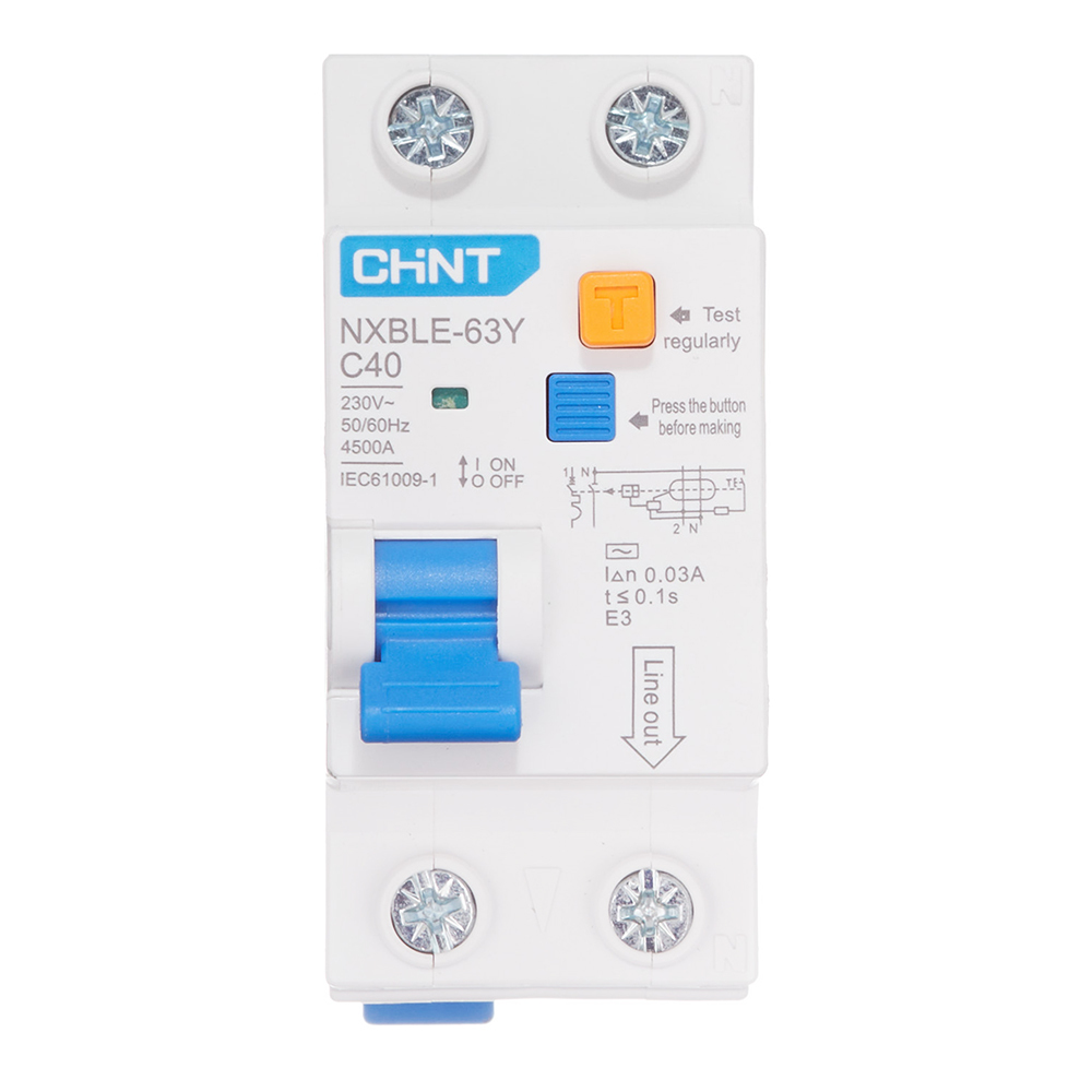 original-30160.jpg Автомат дифференциальный Chint NXBLE-63Y 40А 1P+N тип AC 30 мА 4,5 кА компактный (105546) — изображение 1