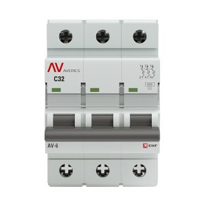 Автоматический выключатель модульный EKF Averes AV-6 3Р 32А тип C 6 кА 400 В (mcb6-3-32C-av)