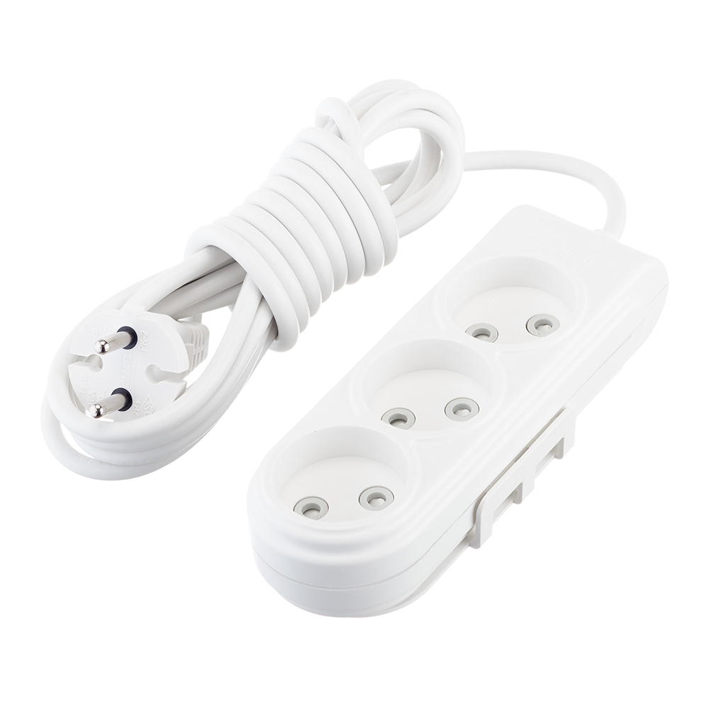 original-30564.jpg Удлинитель Makel 3 розетки 3 м ПВС 2х0,75 кв.мм 10 А 2,2 кВт белый (N3010041) — изображение 1