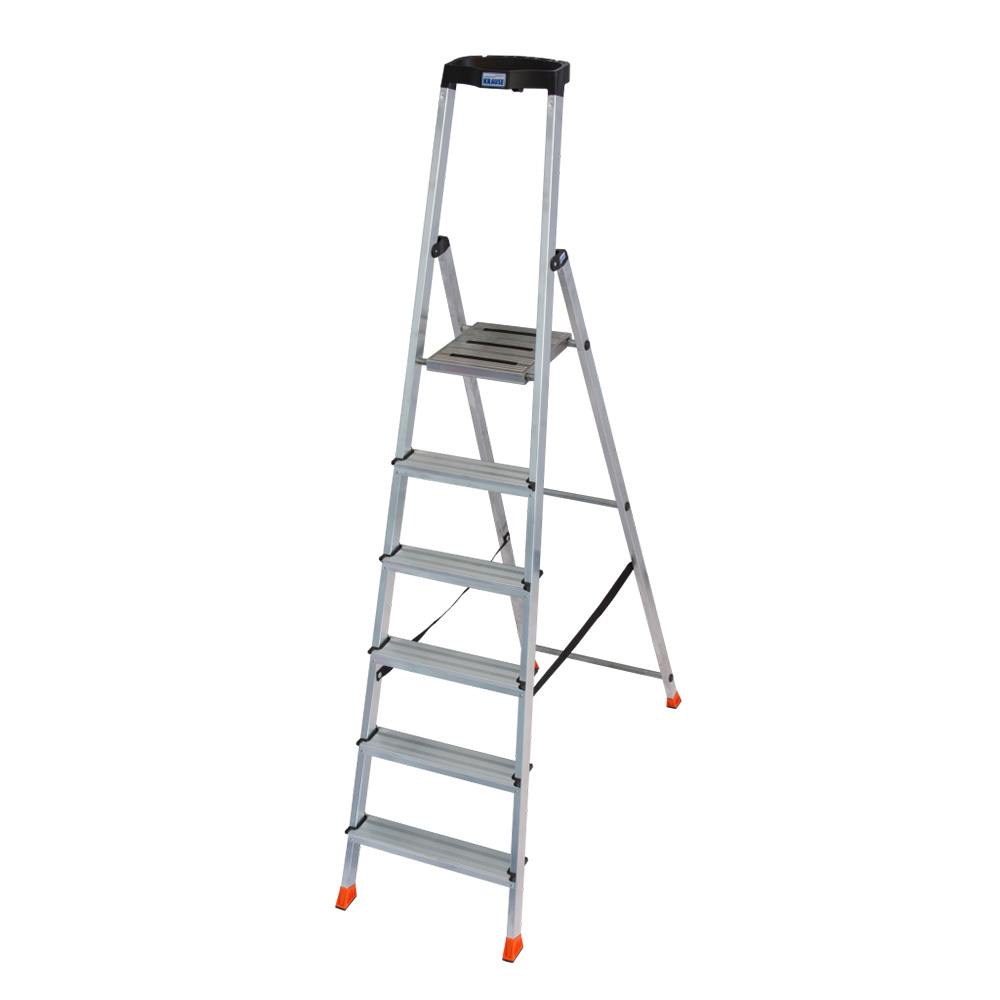 original-31189.jpg Стремянка алюминиевая 6 ступеней 80 мм с лотком-органайзером 1,25 м Krause — изображение 1