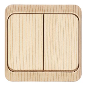 Выключатель Systeme Electric Этюд двухклавишный накладной сосна (BA10-002D)