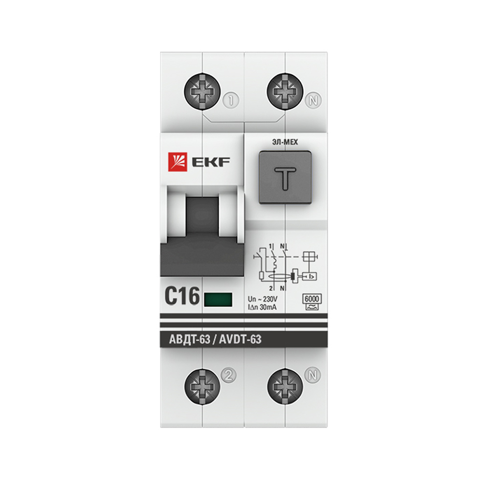 original-31570.jpg Автомат дифференциальный EKF PROxima АВДТ-63 16А 1P+N тип A 30 мА 6 кА (DA63-16-30) — изображение 1