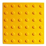 Тактильная плитка ПВХ конус в ряд 300х300х5,5 мм желтая