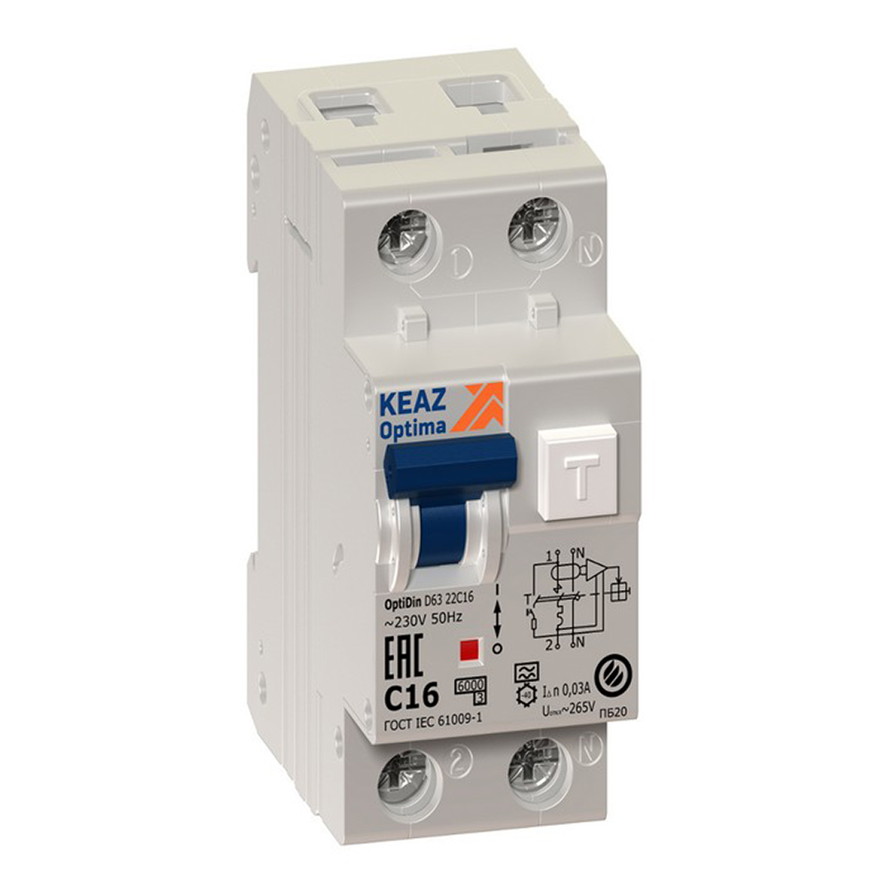 original-32589.jpg Автомат дифференциальный КЭАЗ OptiDin D63 25А 1P+N тип A 30 мА 6 кА (103509) — изображение 1
