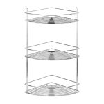 Полка для ванной ЧМЗ угловая трехъярусная 222х222х474 мм металл хром (501-006-28)