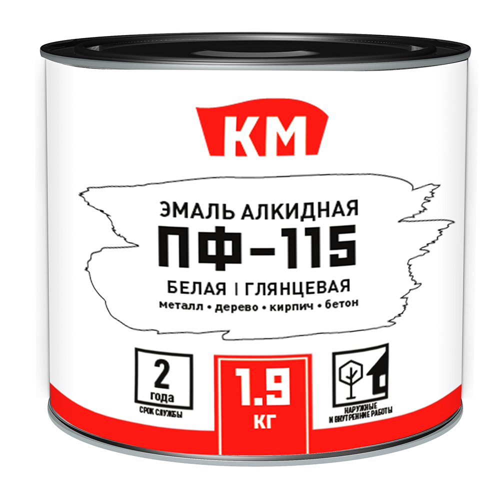 original-32851.jpg Эмаль ПФ-115 алкидная КМ белая глянцевая 1,9 кг — изображение 1