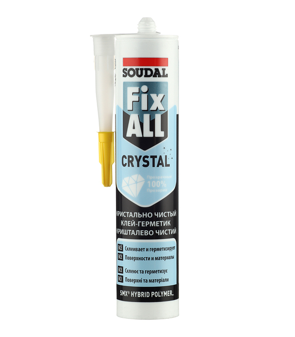 original-32899.jpg Клей-герметик гибридный Soudal Fix All Crystal прозрачный 290 мл — изображение 1