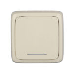 Переключатель Hegel Alfa одноклавишный накладной слоновая кость с подсветкой (ВА10-164-01)