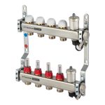 Коллекторная группа с расходомерами Tiemme 1 ВР(г) х 4 выхода 3/4 НР(ш) ЕК х 1 ВР(г)