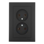 Розетка Systeme Electric AtlasDesign встраиваемая карбон (ATN001020)