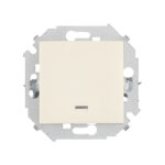Выключатель Simon 15 одноклавишный встраиваемый слоновая кость с подсветкой (1591104-031)