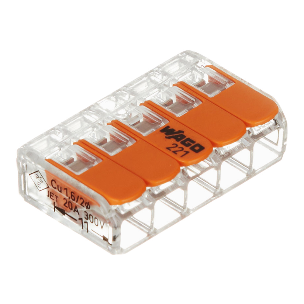 original-34270.jpg Клемма на 5 проводов Wago 0,14-4 кв.мм с рычажками без пасты (25 шт.) (221-415) — изображение 1