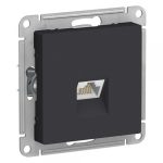 Розетка компьютерная Systeme Electric AtlasDesign встраиваемая карбон RJ45 (ATN001086)