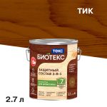 Антисептик Текс Bioteks 2-в-1 декоративный для дерева тик 2,7 л