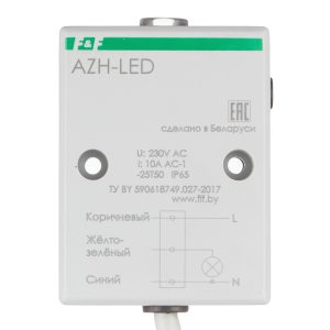 Фотореле модульное F&F AZH-LED (EA01.001.017) 230 В 10 А 1P+N с датчиком