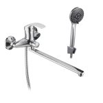 Смеситель для ванны Corsa Deco Wave L хром однорычажный с длинным изливом с лейкой (1010686)