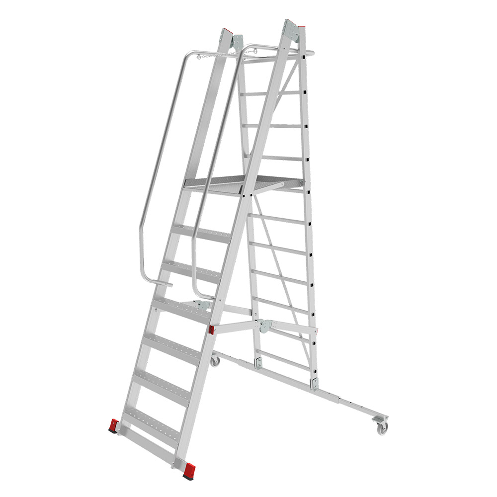 original-35622.jpg Лестница-стремянка алюминиевая 6 ступеней 110 мм телескопическая траверса 1,67 м Новая высота — изображение 1