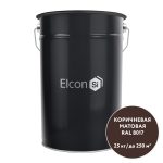 Грунт-эмаль по ржавчине 3в1 Elcon коричневая RAL 8017 матовая 25 кг