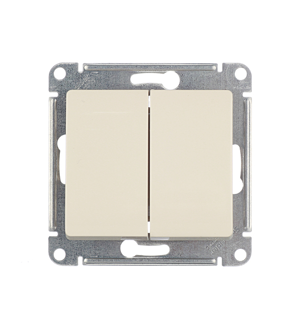 original-35788.jpg Выключатель Systeme Electric Glossa двухклавишный встраиваемый бежевый (GSL000251) — изображение 1