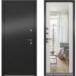 Дверь входная с терморазрывом Mastino Марлин левая букле антрацит - дуб белый скандинавский с зеркалом 960х2050 мм