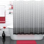 Штора для ванны WasserKraft Donau 2000х1800 мм полиэстер черная/белая (SC-24101)