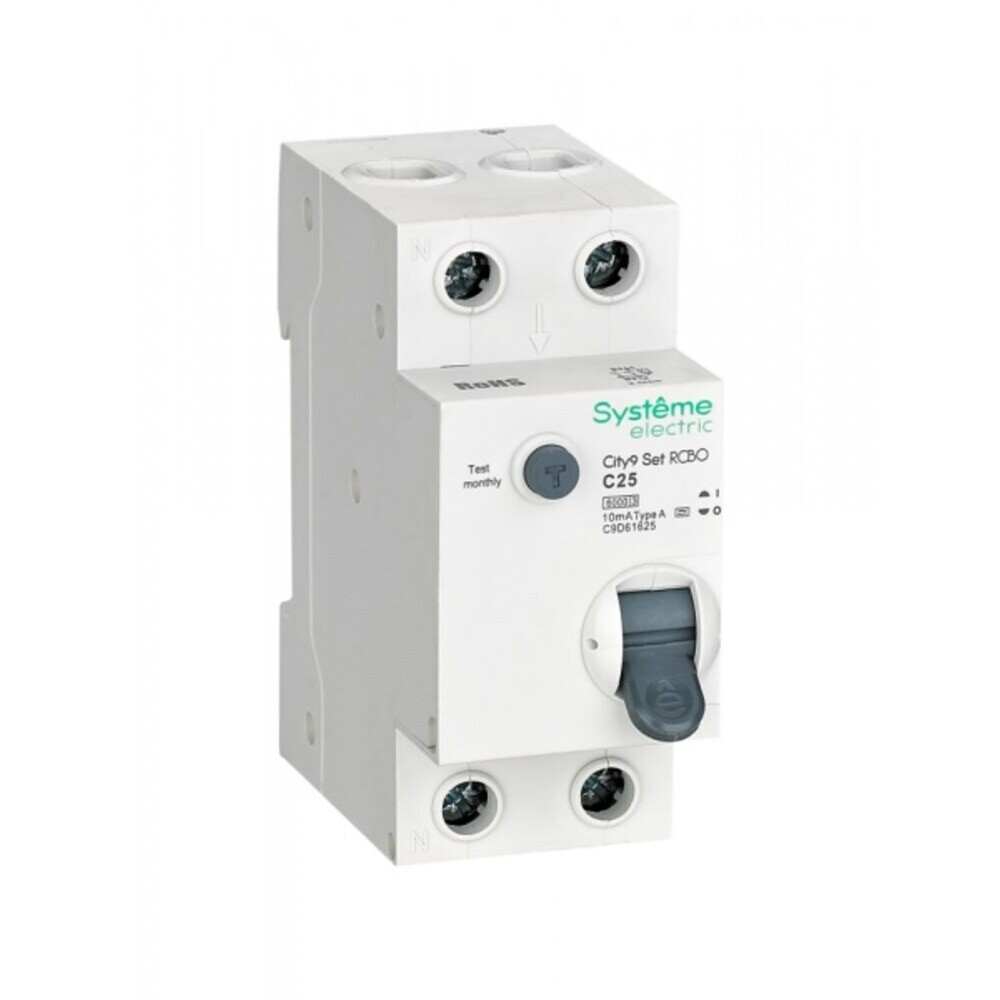 original-37155.jpg Автомат дифференциальный Systeme Electric City9 Set 25А 1P+N тип A 10 мА 6 кА (C9D61625) — изображение 1