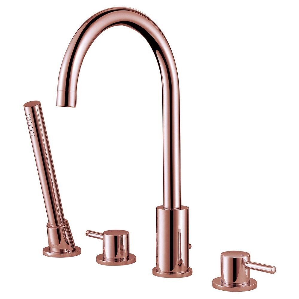 original-417.jpg Смеситель на борт ванны Abber Wasser Kreis розовое золото однорычажный с лейкой (AF8113RG) — изображение 1