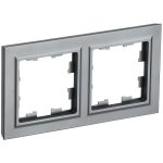 Рамка IEK Brite РУ-2-БрС двухместная сталь (BR-M22-K46)