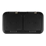 Розетка Svet накладная черная с крышкой (EV 0366-6521)