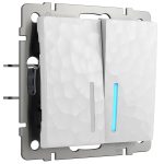 Выключатель Werkel двухклавишный встраиваемый белый с подсветкой (a052034)