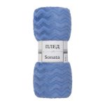 Плед 150х200 см TexRepublic Жаккард микрофибра голубой