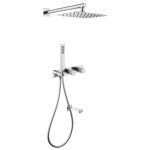 Душевая система Abber Rund встраиваемая с верхним душем с лейкой со смесителем хром (AF8717)