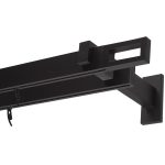 Карниз настенный металлический двухрядный профильный Хай-тек 200 см черный (170.577)