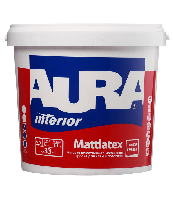 original-5330.jpg Краска моющаяся Aura Interior Mattlatex база А белая 2,7 л — изображение 1